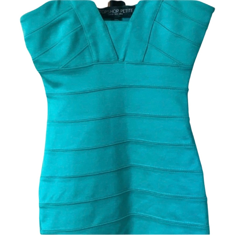 Top Shop Teal Dress View 3
